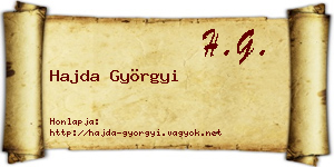 Hajda Györgyi névjegykártya